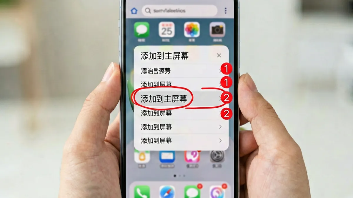 用户在手机主屏幕添加MIYA737牢记永不失联备用入口快捷方式的操作步骤截图，清晰标注各步骤位置